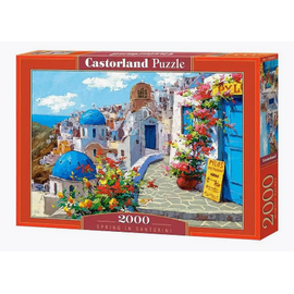 Пазл от бренда Castorland "Весна в Санторини",2000 элементов