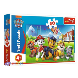 Пазл "Щенячий патруль на лужайке" от бренда Trefl, 60 элементов