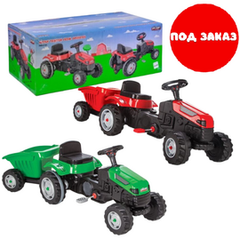 Трактор с прицепом ACTIVE, красный/зеленый от бренда Pilsan