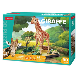 3D пазл “Жираф” от бренда CubicFun, 42 элемента