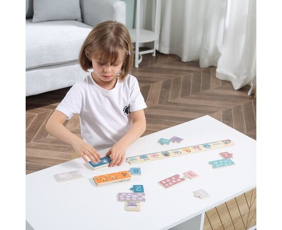 Деревянный пазл «Числа и зверята» от бренда PolarB, 20 деталей