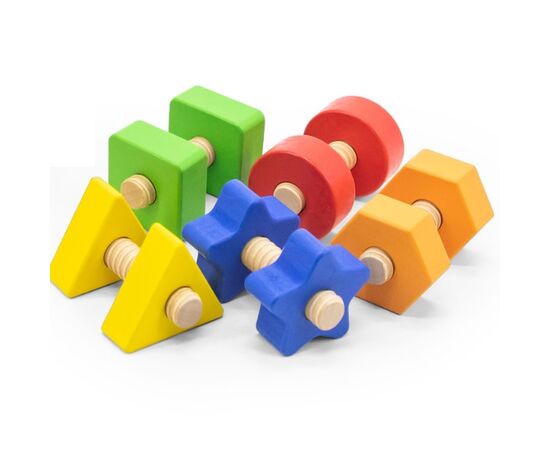 Деревянный развивающий набор «Гайки и болты» от бренда Viga Toys, 40 деталей