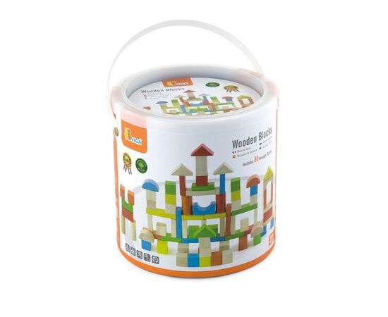 Яркий деревянный конструктор от бренда Viga Toys, 80 деталей