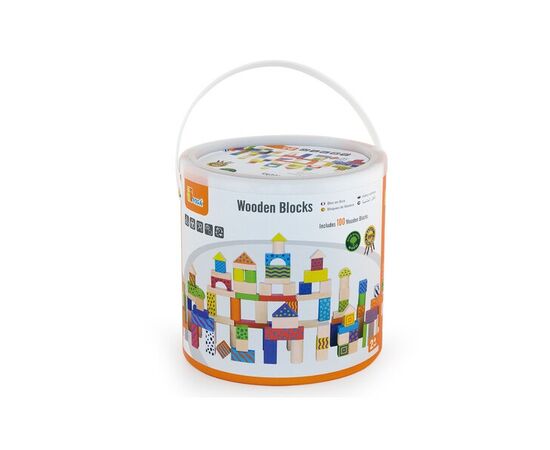 Яркий деревянный конструктор от бренда Viga Toys, 100 деталей