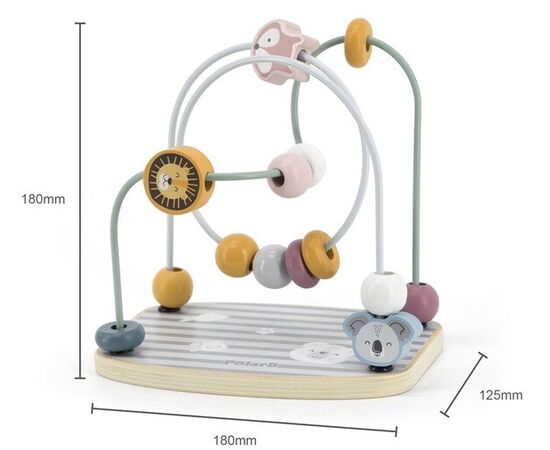 Деревянный пальчиковый лабиринт "Бусины" от бренда PolarB Деревянный пальчиковый лабиринт "Бусины" от бренда PolarB
