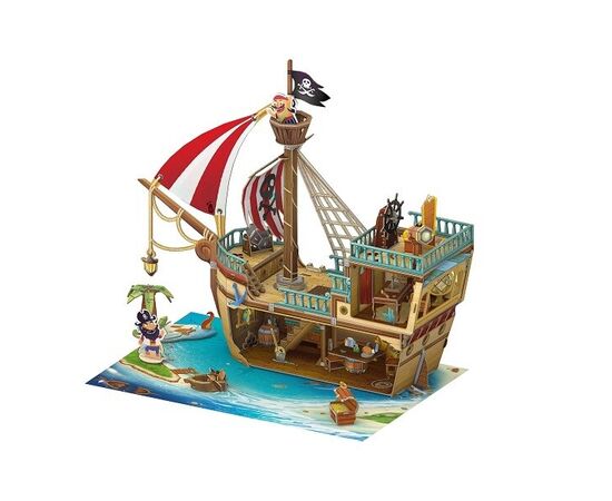 3D пазл “Пиратский корабль с сокровищами” от бренда CubicFun, 157 элементов 3D пазл “Пиратский корабль с сокровищами” от бренда CubicFun, 157 элементов
