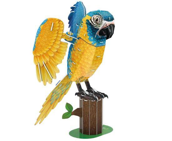 3D пазл “Сине-жёлтый Ара” от бренда CubicFun, 82 элемента