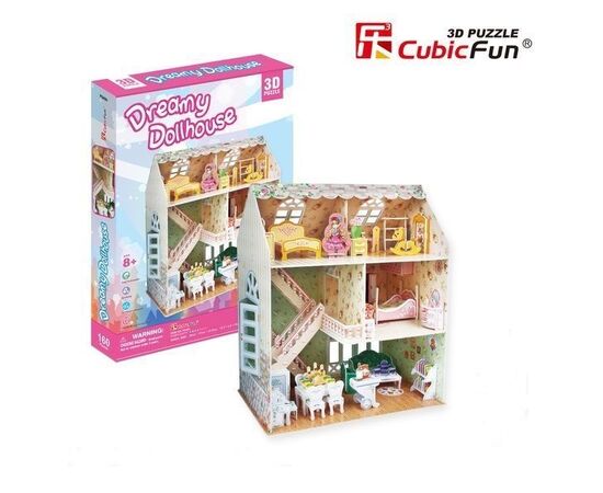 3D пазл “Кукольный домик мечты» от бренда CubicFun, 160 элементов