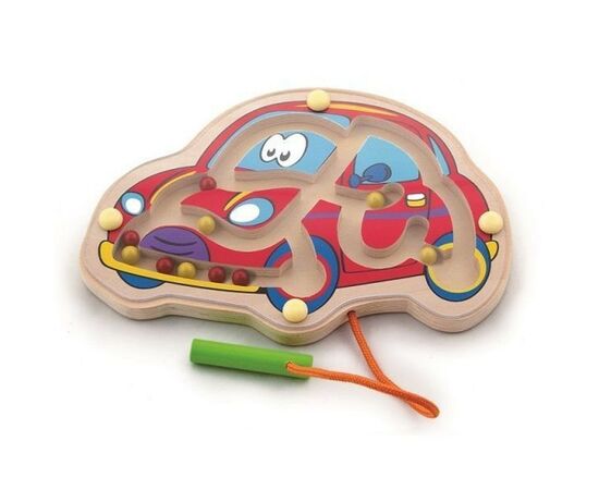 Магнитный деревянный лабиринт «Машинка» от бренда Viga Toys