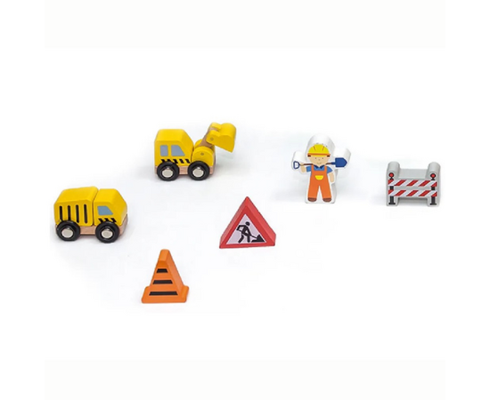 Деревянная железная дорога с поездом и аксессуарами от бренда Viga Toys, 39 элементов