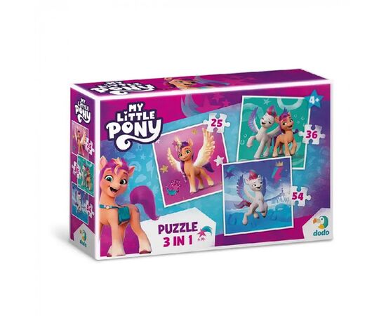 Пазл от бренда Dodo 3 в 1 "Зип и Санни", серия My little pony, на 25, 36, и 54 элемента Пазл от бренда Dodo 3 в 1 "Зип и Санни", серия My little pony, на 25, 36, и 54 элемента