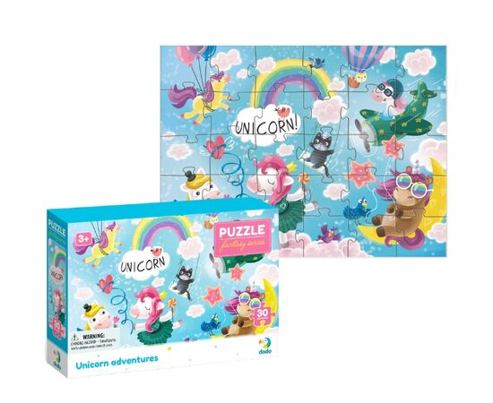 Пазл от бренда Dodo "Приключения единорожков" серия Фэнтэзи, 30 элементов