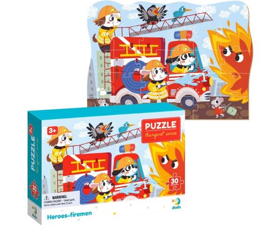 Пазл "Герои пожарные" серия Транспорт от бренда Dodo, 30 элементов