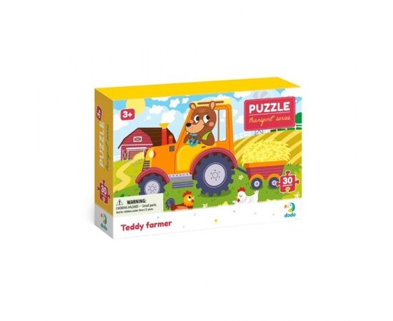 Пазл от бренда Dodo "Фермер Тедди" серия Транспорт, 30 элементов