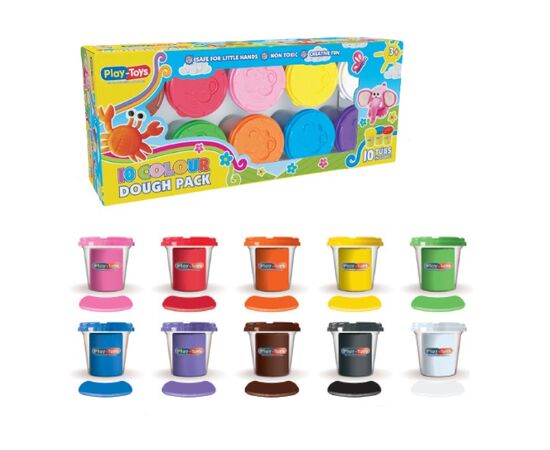 Игровой набор для лепки  от бренда Play-Toys, 10 цветов Игровой набор для лепки  от бренда Play-Toys, 10 цветов