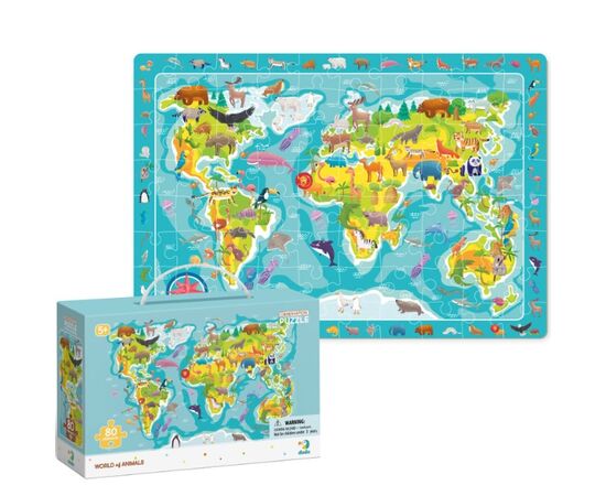 Пазл от бренда Dodo "Мир животных" серия Обсервационный пазл, 80 элементов Пазл от бренда Dodo "Мир животных" серия Обсервационный пазл, 80 элементов