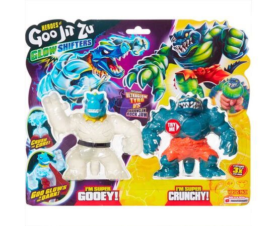Тянущиеся фигурки GooJitZu в наборе "Тайро и Рок Джо Глоу Шифтерс", серия Deep Goo Sea 2 Тянущиеся фигурки GooJitZu в наборе "Тайро и Рок Джо Глоу Шифтерс", серия Deep Goo Sea 2