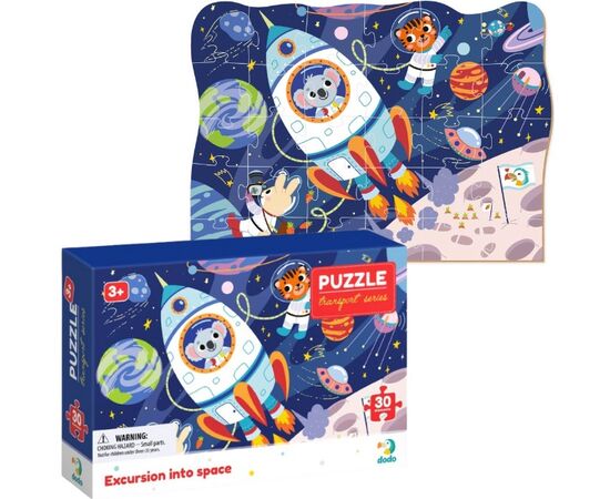 Пазл от бренда Dodo "Экскурсия в космос" серия Транспорт, 30 элементов