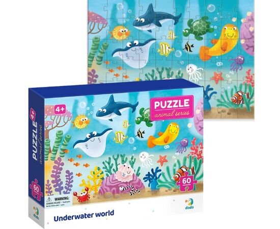 Пазл от бренда Dodo "Подводный мир" серия Животные, 60 элементов Пазл от бренда Dodo "Подводный мир" серия Животные, 60 элементов
