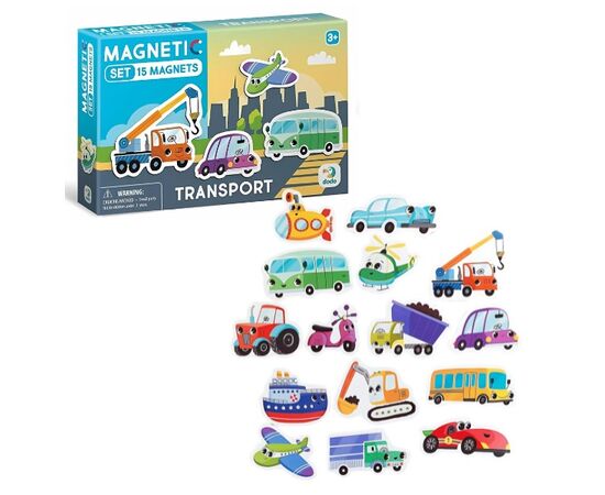 Магнитная игра от бренда Dodo "Транспорт", серия Magnetic set, 15 элементов Магнитная игра от бренда Dodo "Транспорт", серия Magnetic set, 15 элементов