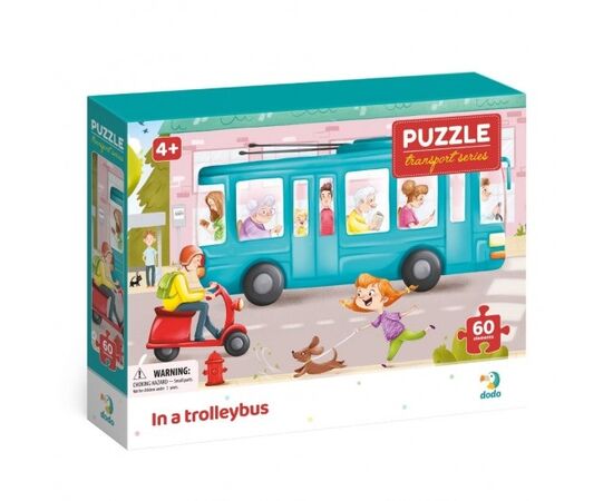 Пазл от бренда Dodo "В троллейбусе" серия Транспорт, 60 элементов