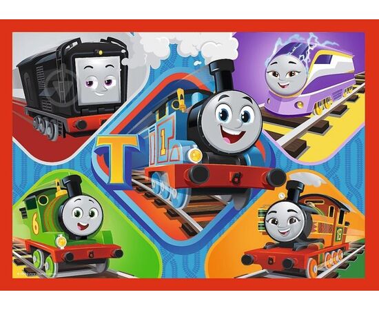 Пазл от бренда Trefl 4 в 1 "Паровозик Томас и его друзья", на 12, 15, 20 и 24 элемента