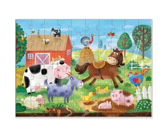 Пазл от бренда Dodo "Приключения в деревне" серия Животные, 60 элементов