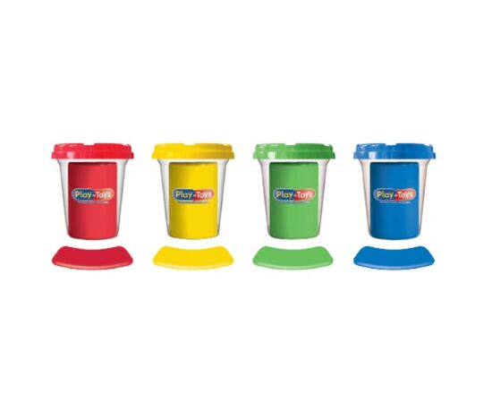 Игровой набор теста для лепки в баночке  от бренда Play-Toys, 4 штуки