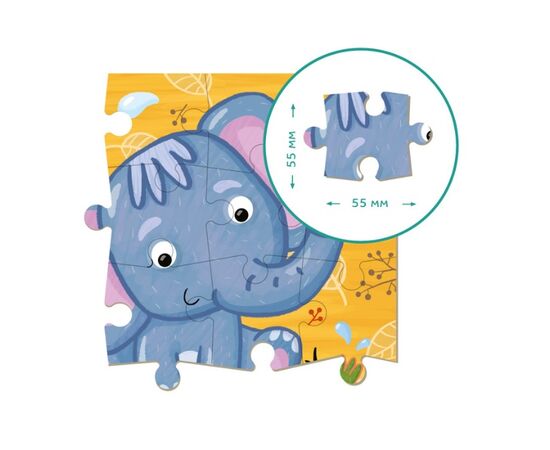Пазл от бренда Dodo "Слоник", 16 элементов
