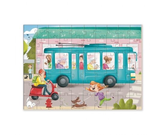 Пазл от бренда Dodo "В троллейбусе" серия Транспорт, 60 элементов