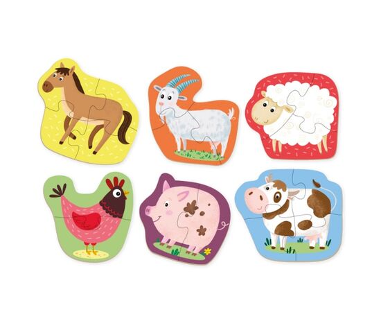 Пазл от бренда Dodo 6 в 1 "Домашние животные", на 2, 3 и 4 элемента