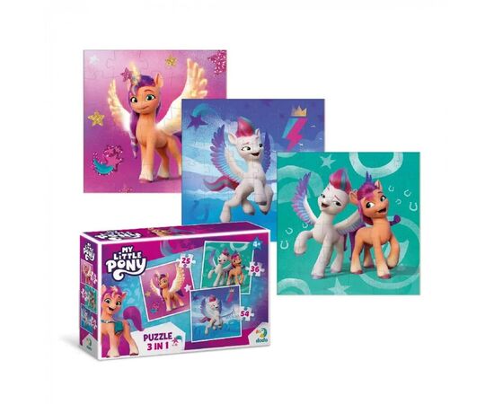 Пазл от бренда Dodo 3 в 1 "Зип и Санни", серия My little pony, на 25, 36, и 54 элемента Пазл от бренда Dodo 3 в 1 "Зип и Санни", серия My little pony, на 25, 36, и 54 элемента