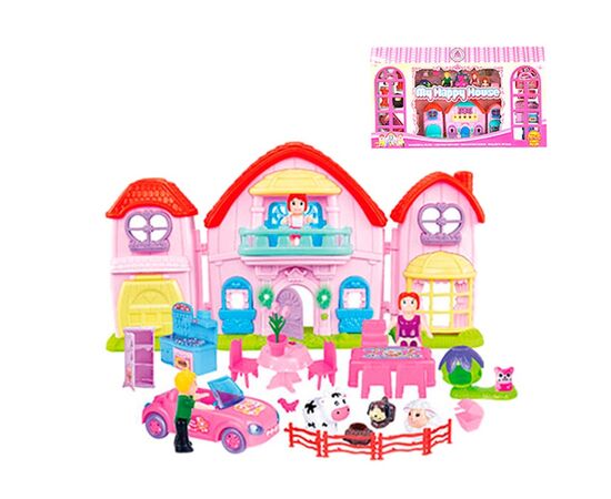 Кукольный домик с аксессуарами "Мой счастливый дом", со звуковыми и световыми эффектами