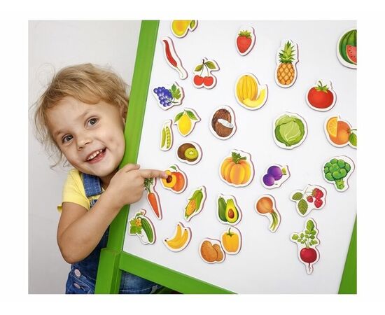 Мягкие магниты от бренда Vladi Toys "Овощи и фрукты", 14 элементов