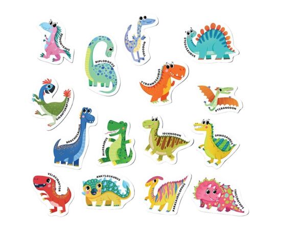 Магнитная игра от бренда Dodo "Динозавры", серия Magnetic set, 15 элементов Магнитная игра от бренда Dodo "Динозавры", серия Magnetic set, 15 элементов