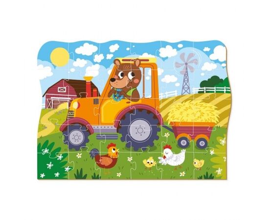 Пазл от бренда Dodo "Фермер Тедди" серия Транспорт, 30 элементов