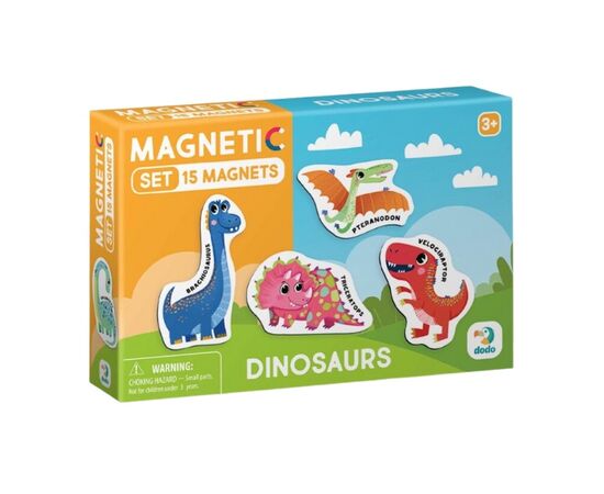 Магнитная игра от бренда Dodo "Динозавры", серия Magnetic set, 15 элементов Магнитная игра от бренда Dodo "Динозавры", серия Magnetic set, 15 элементов