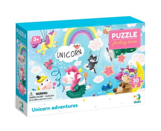 Пазл от бренда Dodo "Приключения единорожков" серия Фэнтэзи, 30 элементов