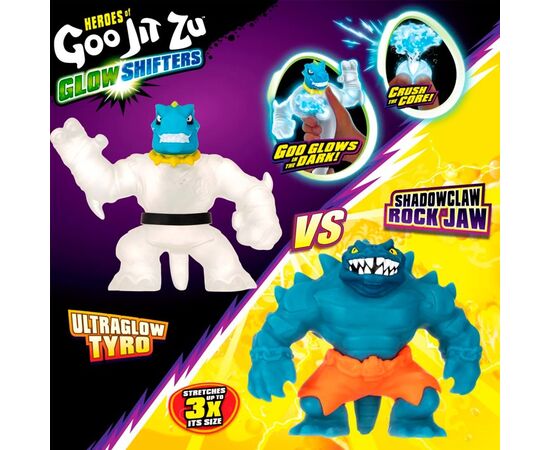 Тянущиеся фигурки GooJitZu в наборе "Тайро и Рок Джо Глоу Шифтерс", серия Deep Goo Sea 2 Тянущиеся фигурки GooJitZu в наборе "Тайро и Рок Джо Глоу Шифтерс", серия Deep Goo Sea 2