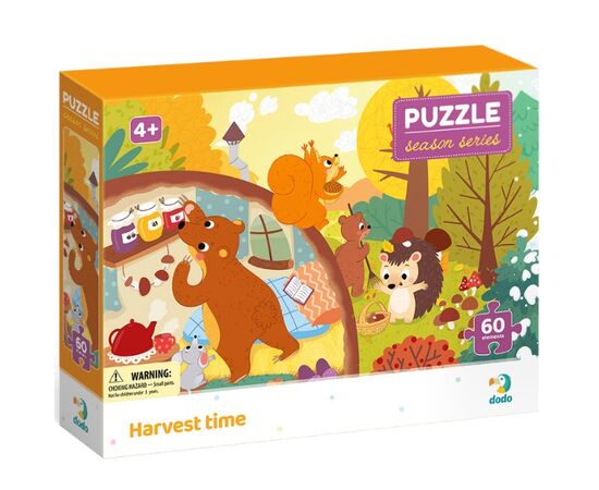 Пазл от бренда Dodo "Уборка урожая в лесу" серия Времена года, 60 элементов
