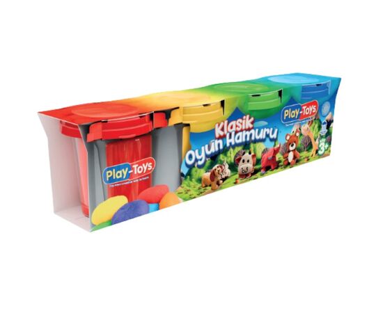 Игровой набор теста для лепки в баночке  от бренда Play-Toys, 4 штуки