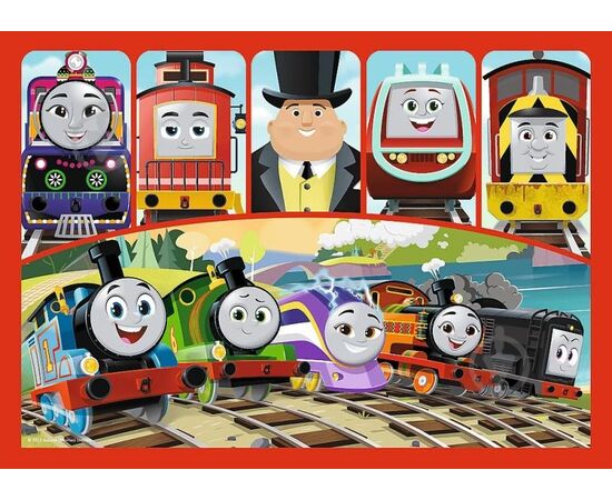 Пазл от бренда Trefl 4 в 1 "Паровозик Томас и его друзья", на 12, 15, 20 и 24 элемента