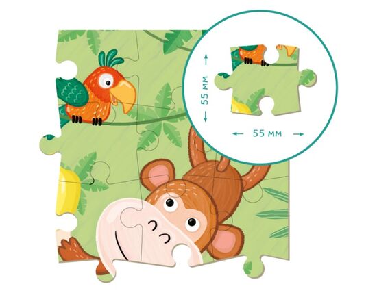 Пазл от бренда Dodo "Обезьянка", 16 элементов