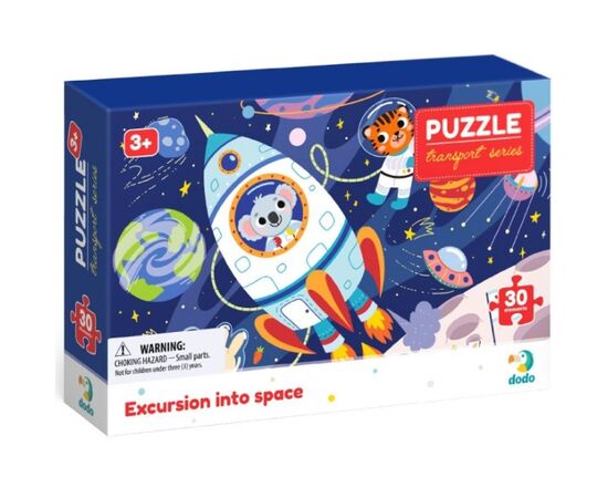 Пазл от бренда Dodo "Экскурсия в космос" серия Транспорт, 30 элементов