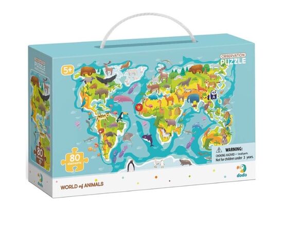 Пазл от бренда Dodo "Мир животных" серия Обсервационный пазл, 80 элементов Пазл от бренда Dodo "Мир животных" серия Обсервационный пазл, 80 элементов