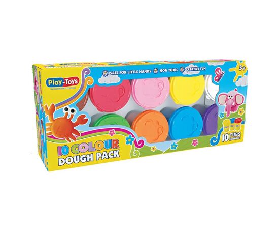 Игровой набор для лепки  от бренда Play-Toys, 10 цветов Игровой набор для лепки  от бренда Play-Toys, 10 цветов