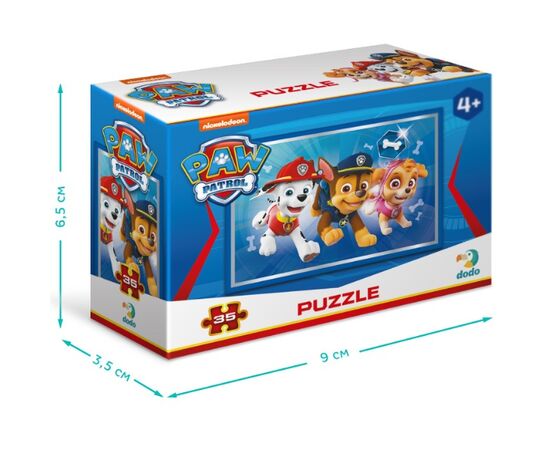 Пазл-мини от бренда Dodo «Маршалл, Гонщик и Скай», серия Щенячий патруль, 35 элементов