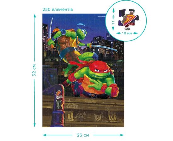 Пазл от бренда Dodo «Леонардо и Рафаэль» серия Черепашки ниндзя, 250 элементов