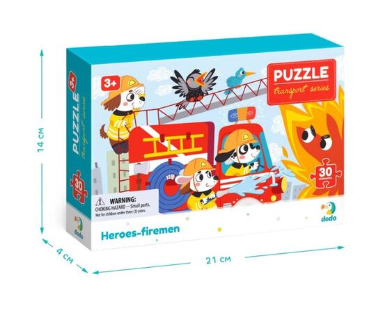 Пазл "Герои пожарные" серия Транспорт от бренда Dodo, 30 элементов