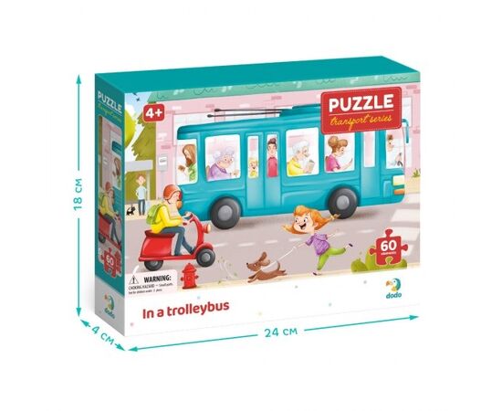 Пазл от бренда Dodo "В троллейбусе" серия Транспорт, 60 элементов